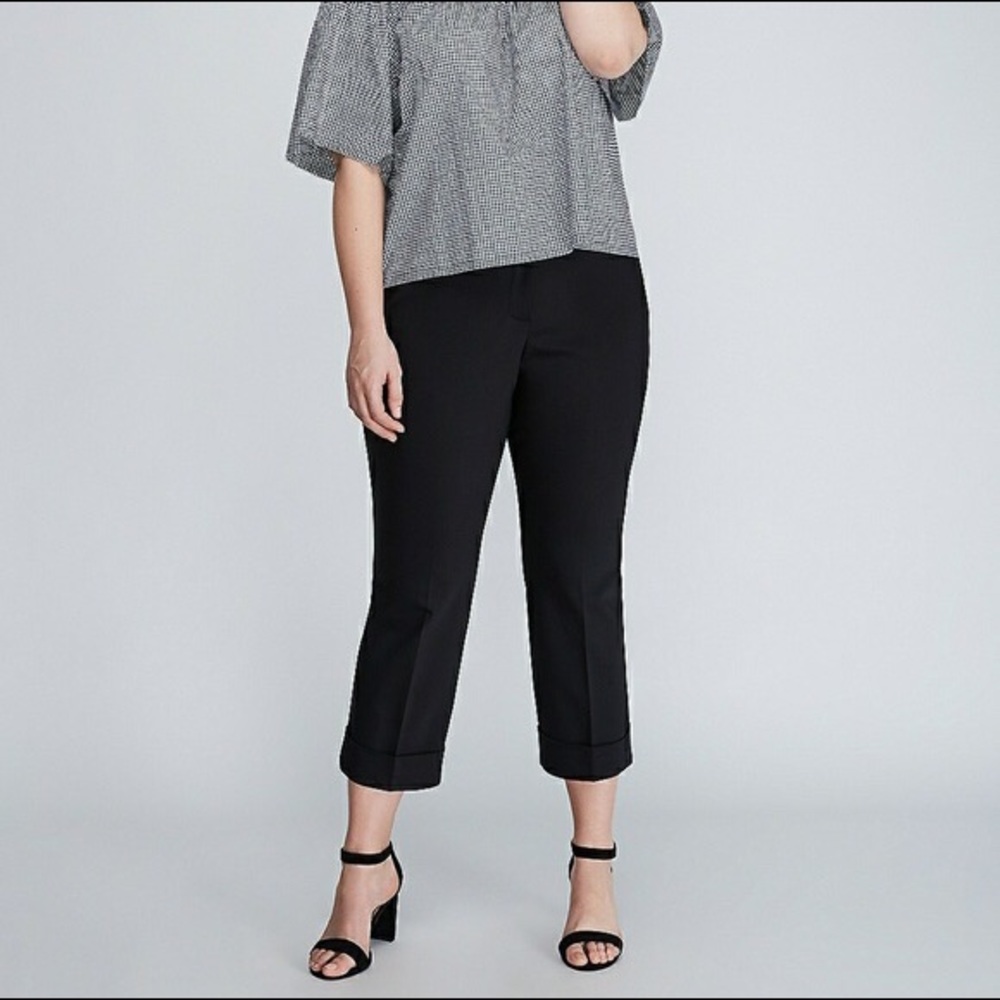 Lane Bryant black modernist collection Ashley crop